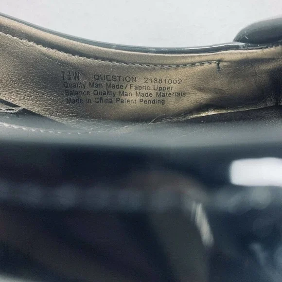 Naturalizer N5 Heels Shoes Black Comfort Question Patent Sling back 7.5 W - Picture 9 of 11